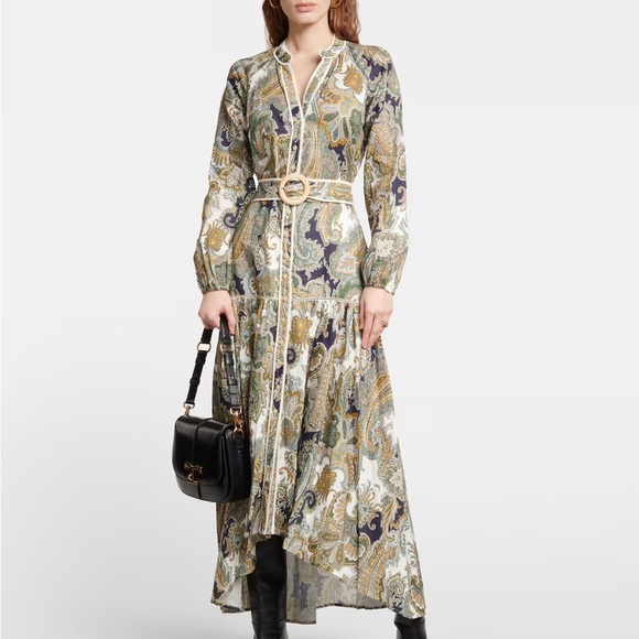 Veronica Beard Dresses & Skirts - Veronica Beard paisley linen Kader belted maxi shirt dress - size 2 (XS) NWOT